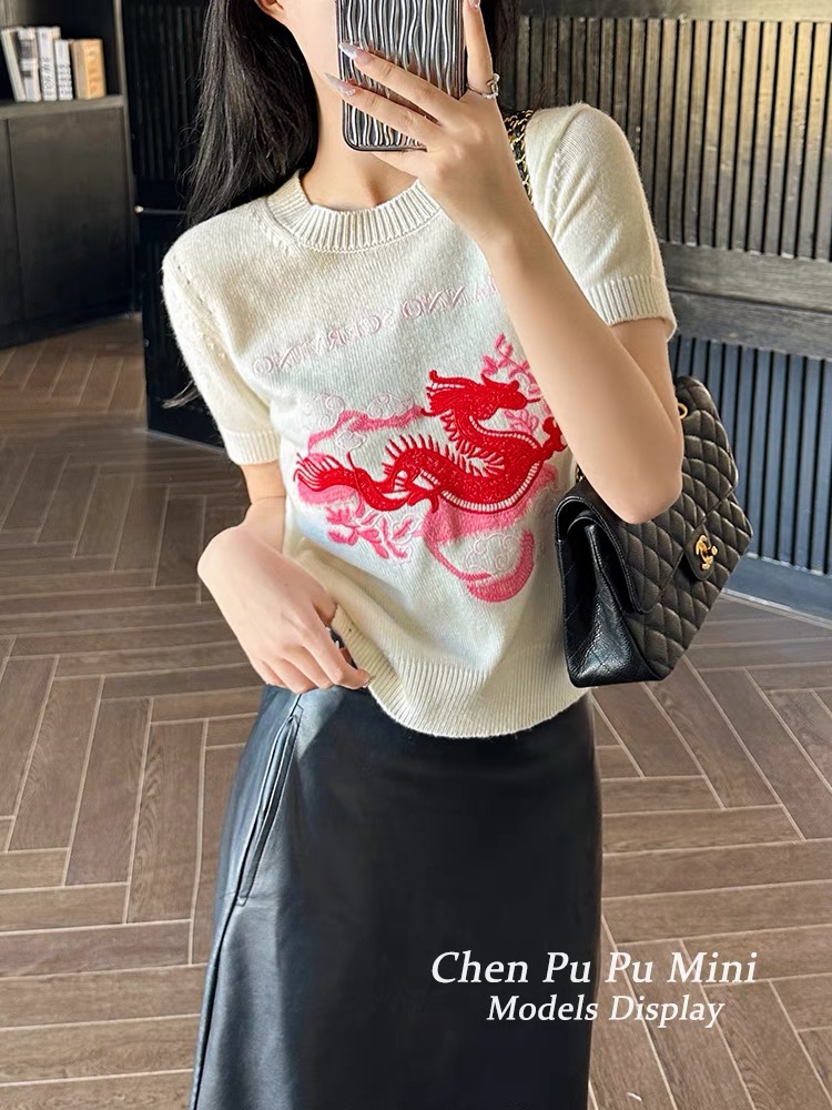 陳噗噗  新年篇章！新中式國風刺繡羊毛毛衣女早春新款洋氣針織衫
