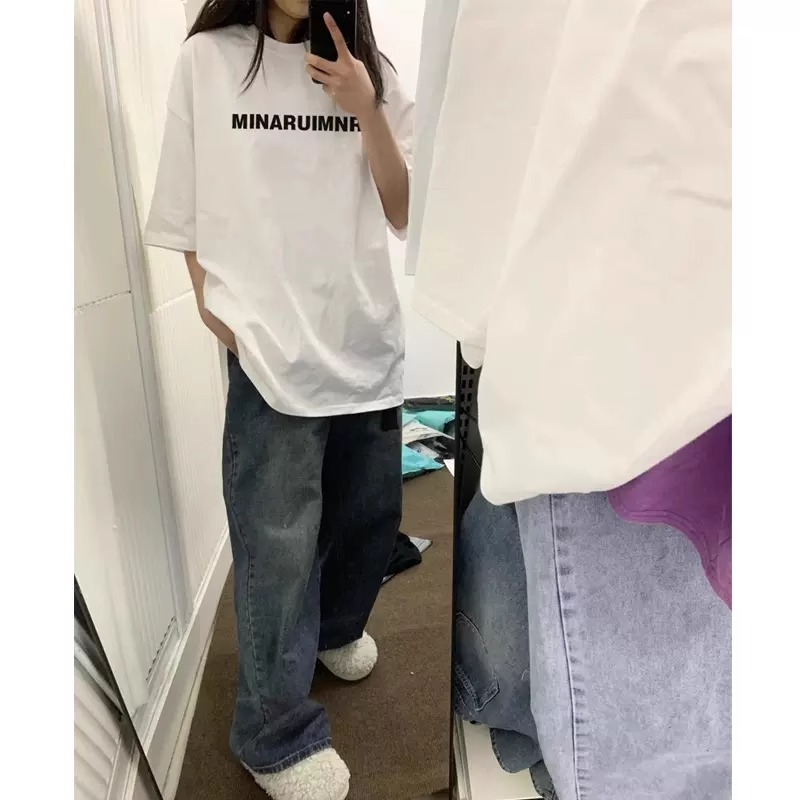 高質量純棉220克精梳緊密手感好直播品質前印花短袖t恤女