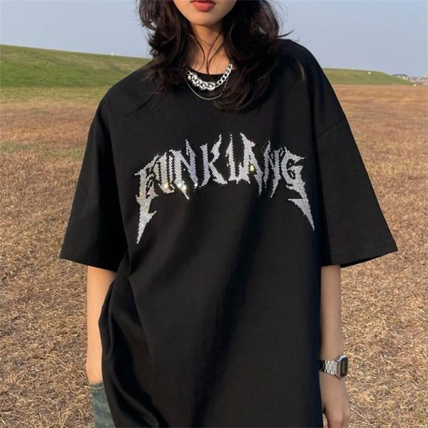 英文印花T恤女韓版短袖新款寬鬆上衣