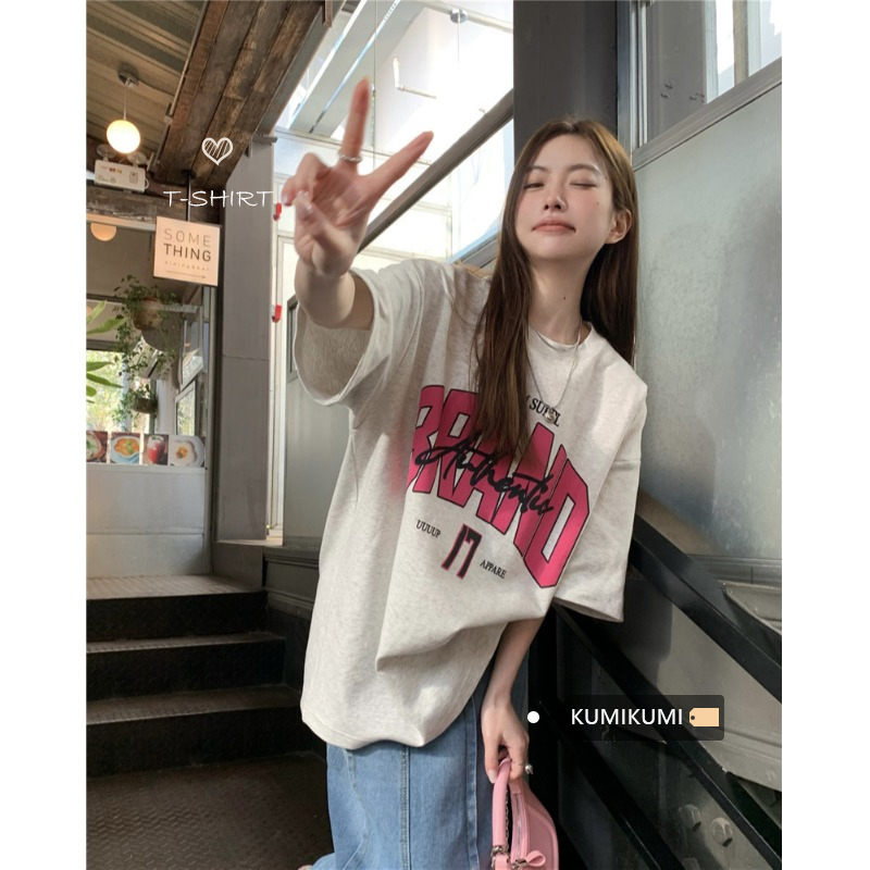 官圖 重磅/精梳純棉 後包領 有縫邊 S-XXXL 夏裝短袖T恤女
