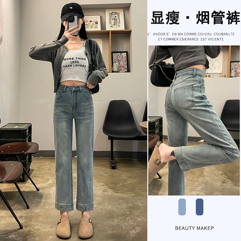 實拍2024春季歐貨高腰牛仔短褲女百搭小個子開叉a字闊腿熱褲
