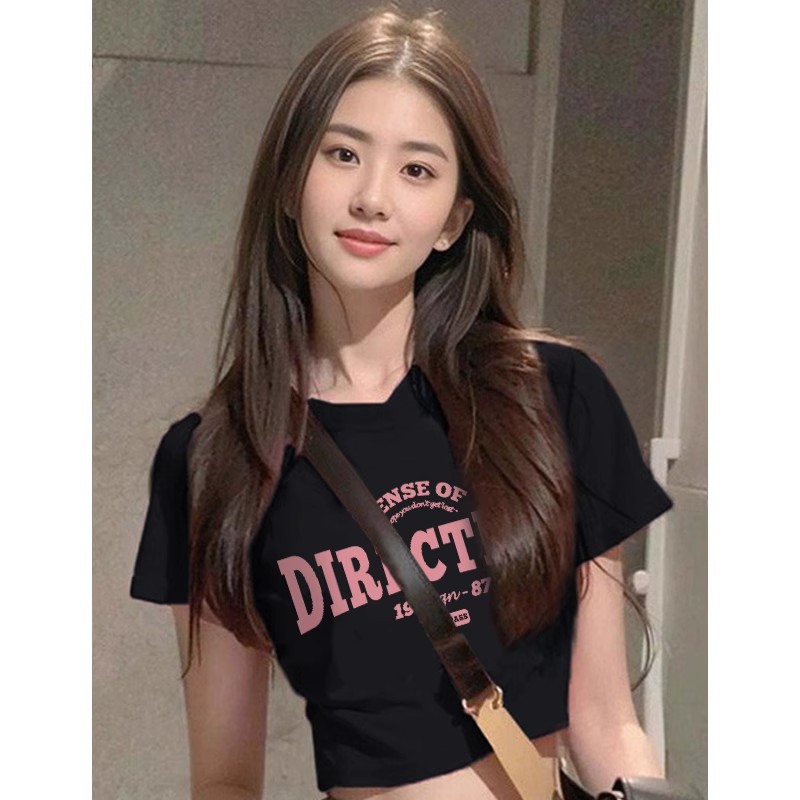 1*1純棉 高彈力美式夏季純欲辣妹短款修身小眾設計感別致上衣