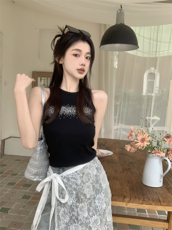 實拍透視網紗蕾絲裙半身裙女早春下擺疊穿屁簾圍裙短裙+背心