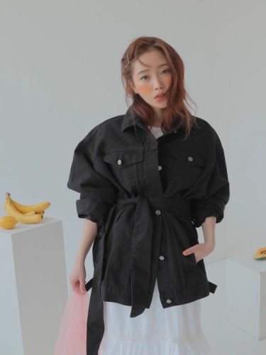 Korean style boyfriend style loose casual denim jacket for women