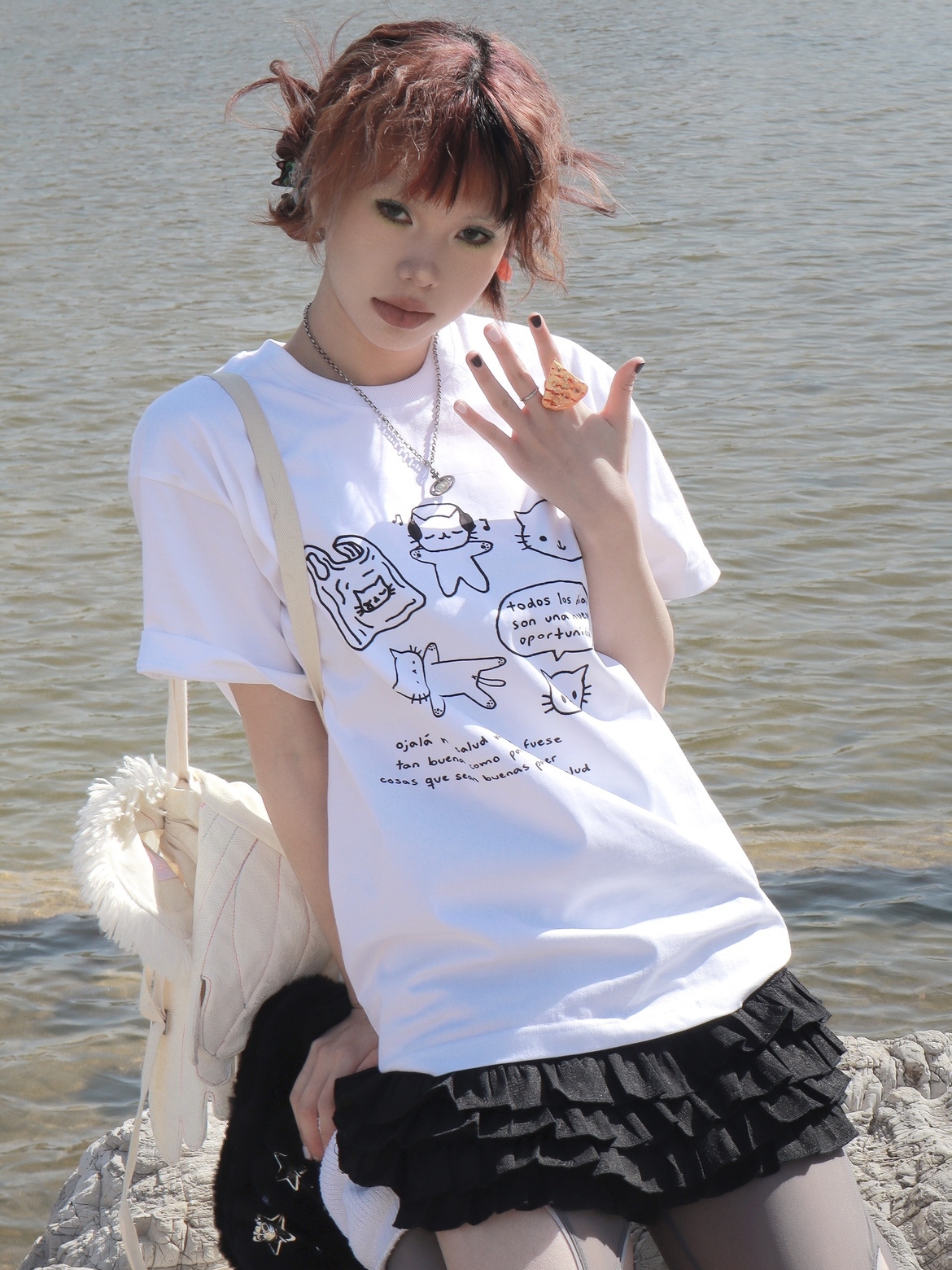 官圖 重磅/精梳純棉 後包領 有縫邊 S-XXXL 夏裝短袖T恤女