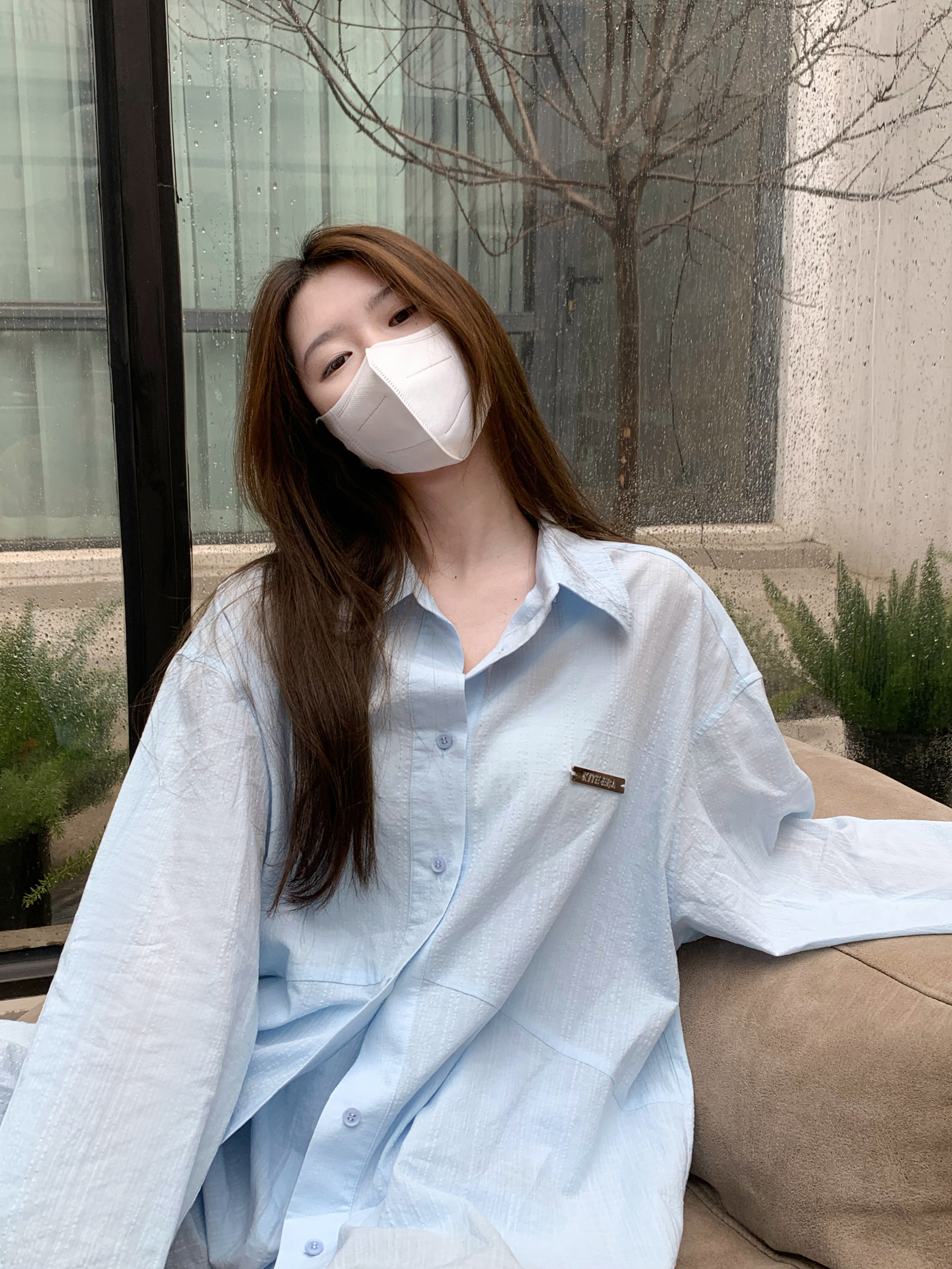 Design niche sun protection top women's casual thin loose drape long-sleeved shirt