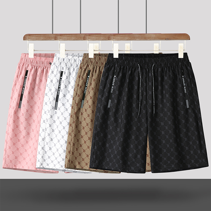 Casual high-end shorts for men and women, non-deformable, sports five-point large crotch, summer quick-drying beach pants