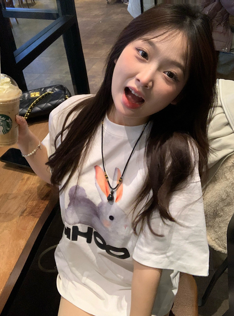 官圖 重磅/精梳純棉 後包領 有縫邊 S-XXXL 夏裝短袖T恤女