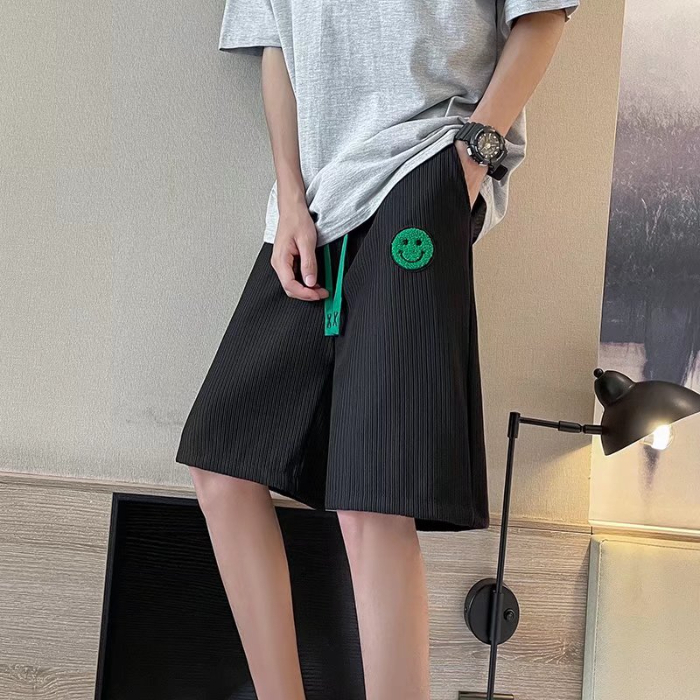 2024 new summer casual shorts for men ins fashion brand solid color simple loose straight straight drape five-point sports pants