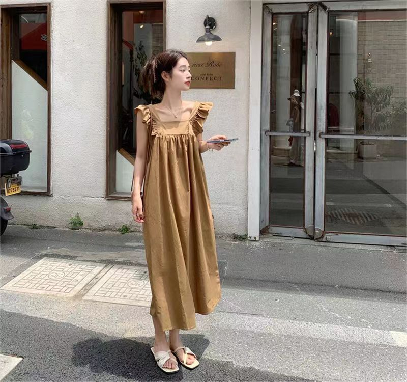 黑色吊帶裙女夏季甜辣打底連衣裙小個子包臀長裙背心裙氣質大擺裙