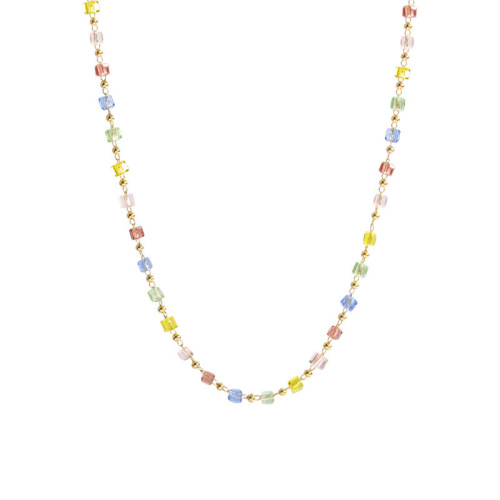 Real shot of design colorful crystal necklace for women, a two-wear bracelet, gift, fashion accessories
