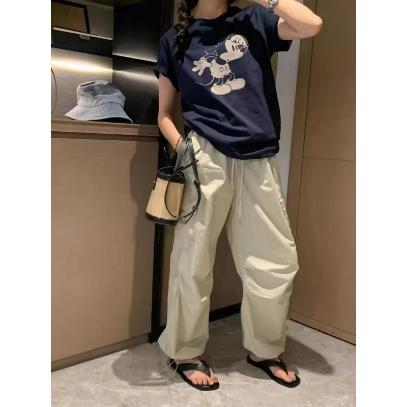 歐貨百搭卡通人物印花顯瘦上衣休閒短袖T恤女