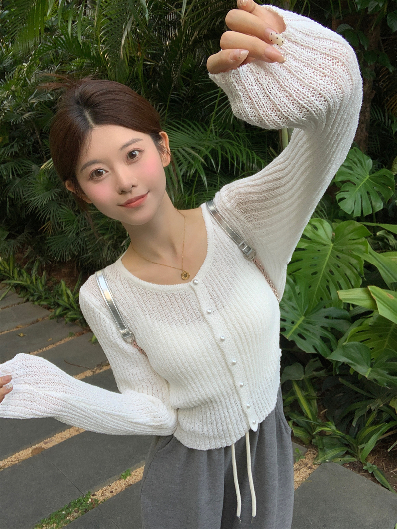實拍 春季新款韓版百搭寬鬆針織開衫外套外搭長袖上衣女