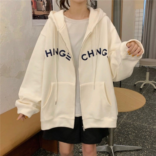 Original workmanship, spring and autumn lazy style sweatshirt hooded jacket for women, Korean style, large size, fashionable, loose and versatile, long-sleeved