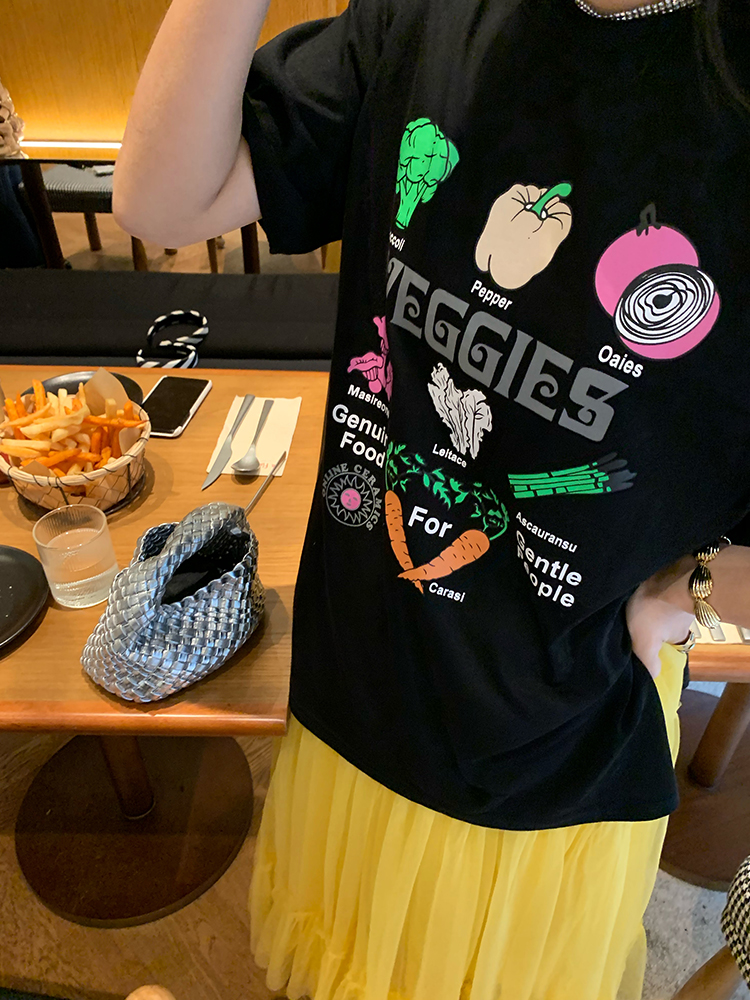 官圖 重磅/精梳純棉 後包領 有縫邊 S-XXXL 夏裝短袖T恤女