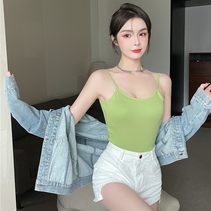 已出貨 甜辣修身吊帶小背心女短款內搭夏季純欲風性感露背上衣