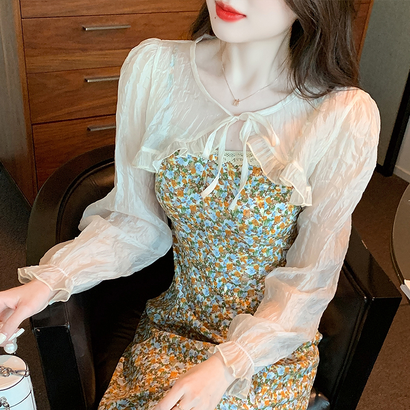 Has shipped small shawl coat women's 2024 spring and summer new versatile chiffon sun protection coat ultra-thin short outer cardigan