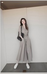 Early spring French tea break long skirt high-end retro gentle first love skirt high-end niche shirt dress women's summer