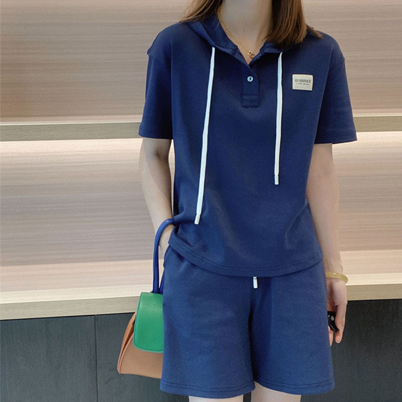 Fashion internet celebrity 2024 new summer new street suit, high-end casual sportswear for small people, street two-piece set
