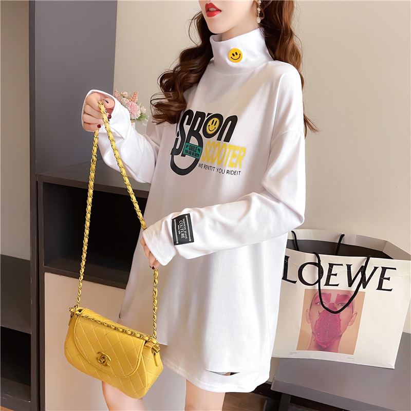 Real shot 2024 spring Korean style loose double-sided German velvet round neck warm splicing long-sleeved bottoming shirt T-shirt for women