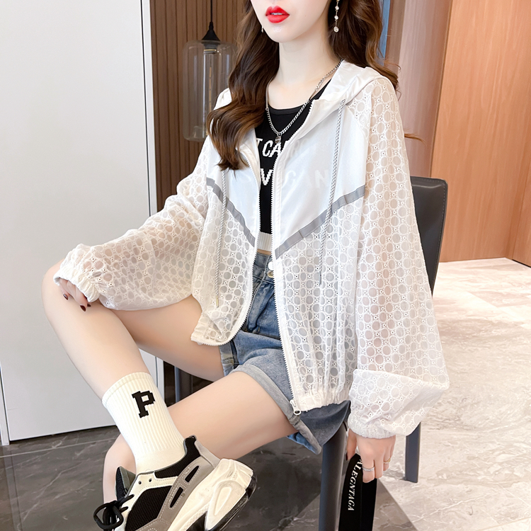 實拍2024夏季原版布料韓版薄款開衫防曬服外套女
