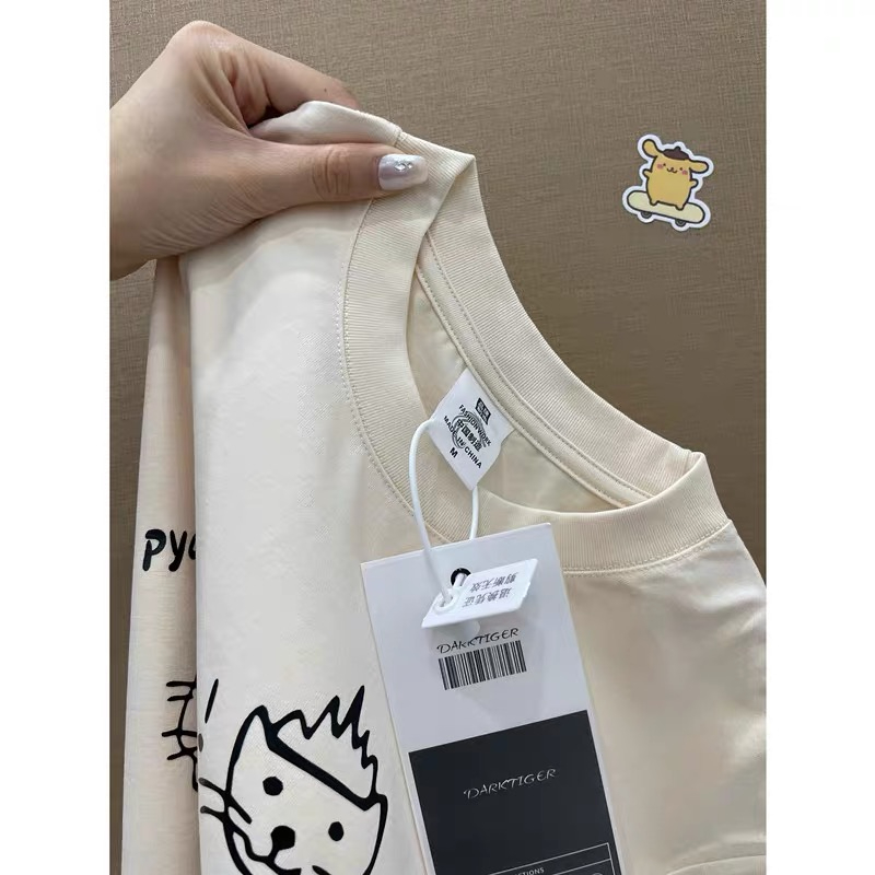 Fully 230g pure cotton collar with high quality Tmall quality cartoon printing
