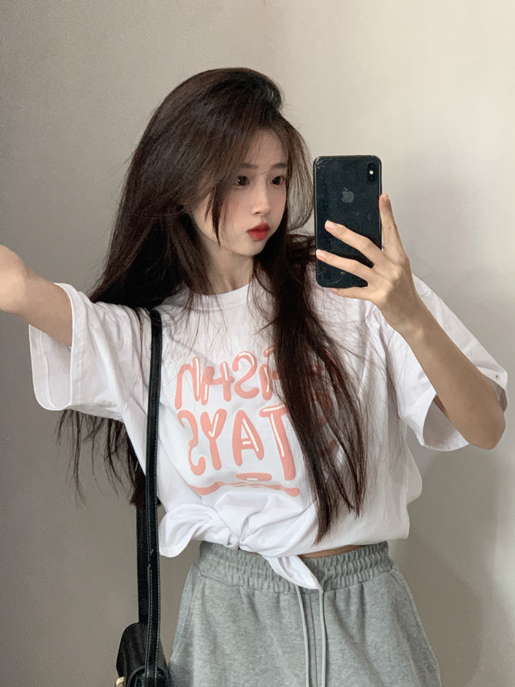 原創~實拍~印花純棉短袖T恤女印花半袖上衣