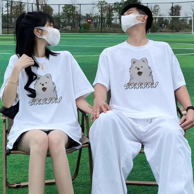 高級感不一樣的情侶裝夏裝季短袖小眾2024新款潮牌純棉t恤衣服女