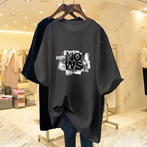 Short-sleeved T-shirt women's loose Korean version ins trend 2024 spring and summer new style mid-length half-sleeved top ins trend