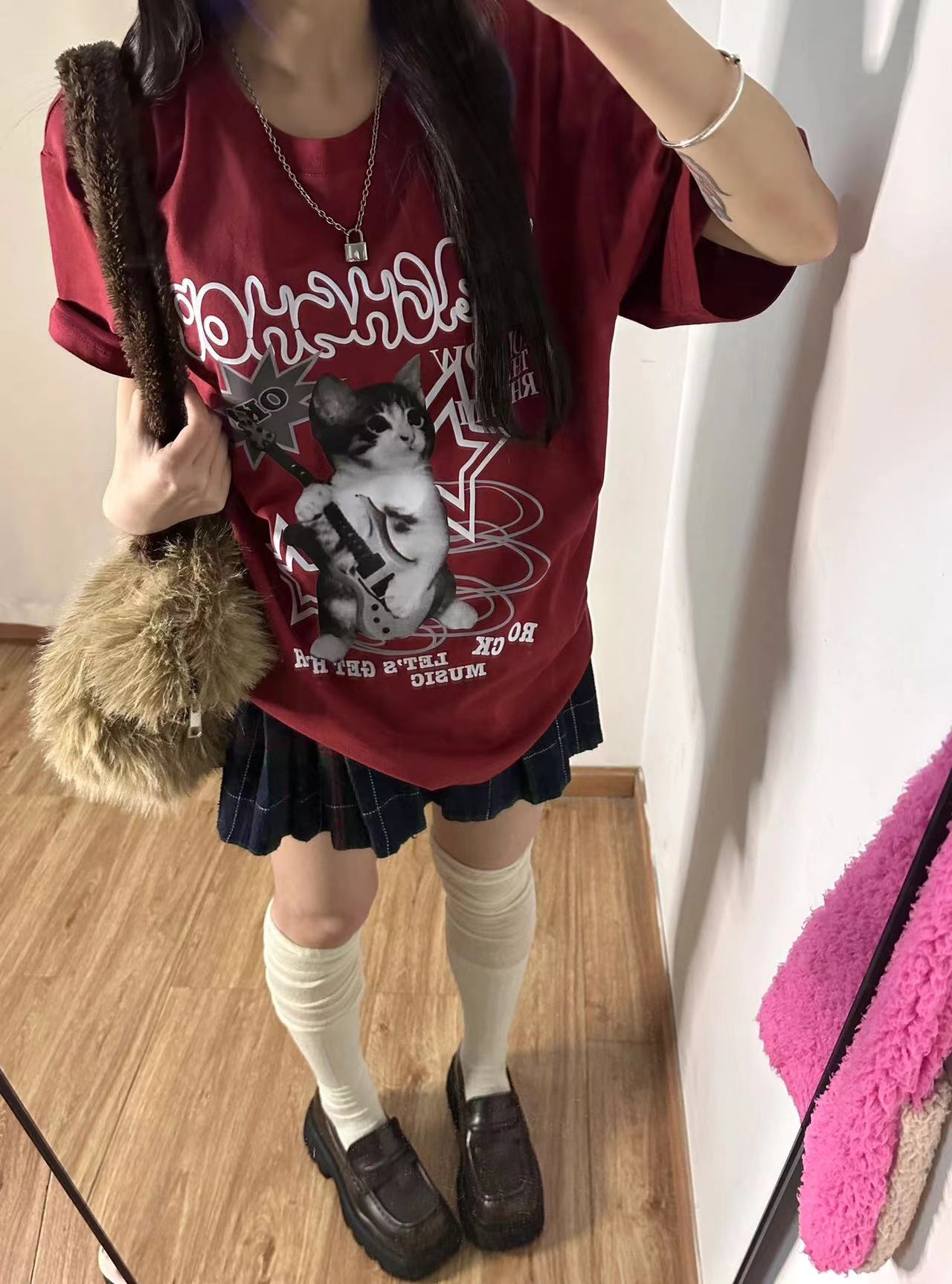 高質量純棉220克精梳緊密手感好直播品質前印花短袖t恤女