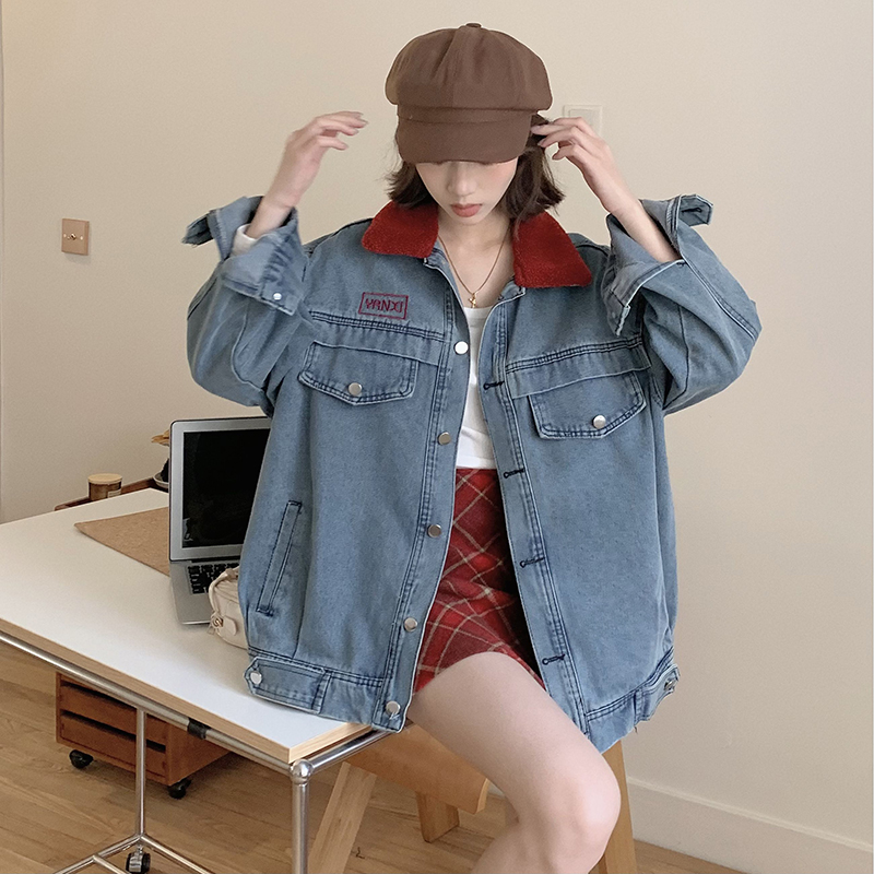 Actual shot ~ French denim small fragrance jacket spring and autumn high-end early spring new design American retro