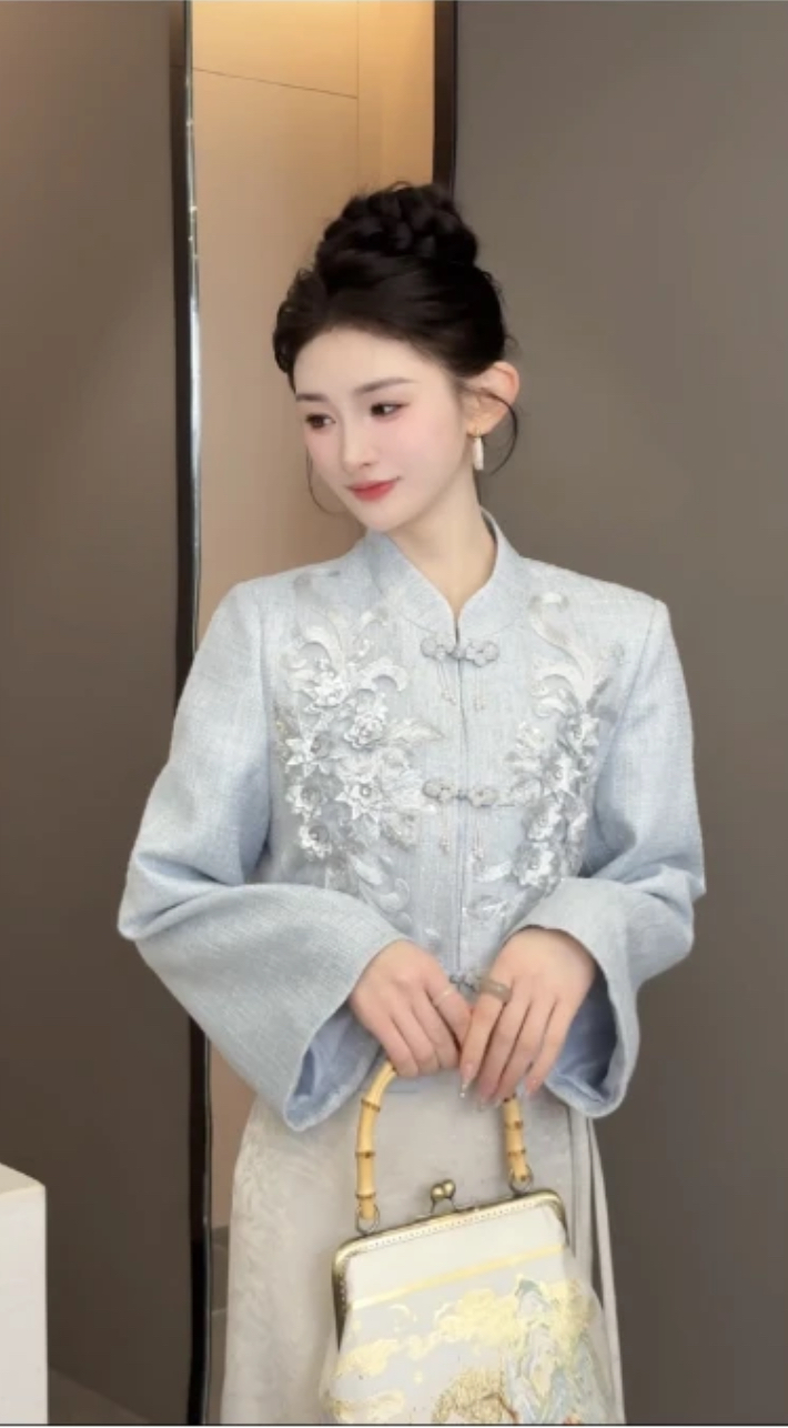 周粥夢華錄外套C4TZ0477A氣質時尚復古春中式中國風設計師