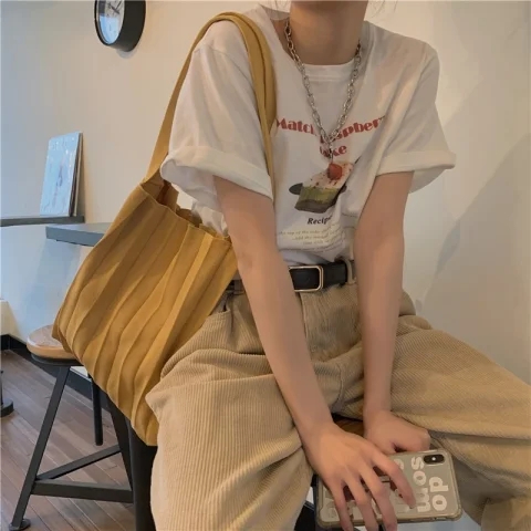 Short-sleeved T-shirt women's loose Korean version ins trend 2024 spring and summer new style mid-length half-sleeved top ins trend