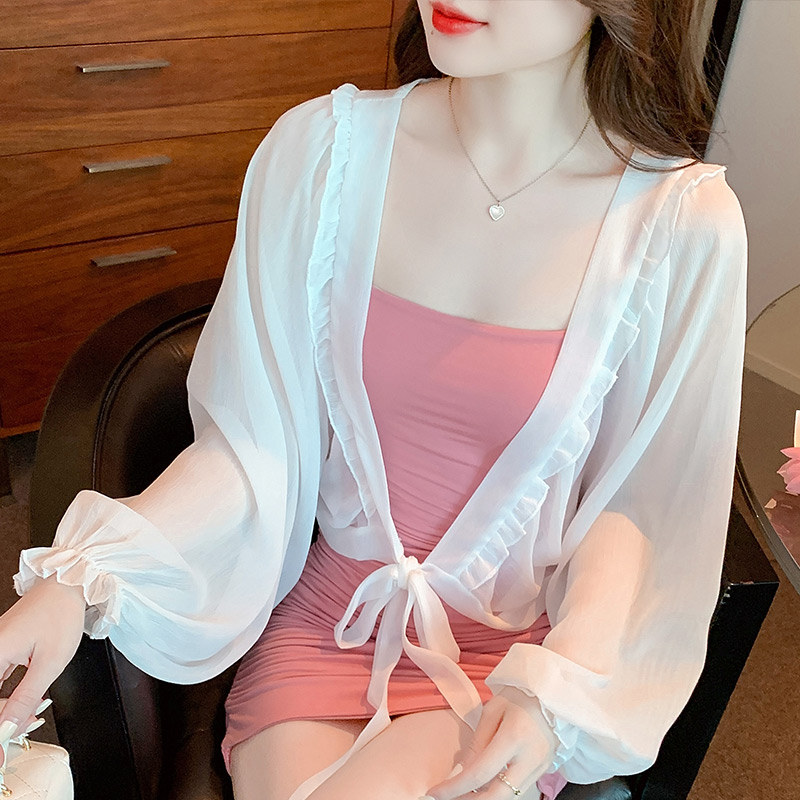 2024 spring and summer chiffon shawl sun protection clothing for women has been shipped