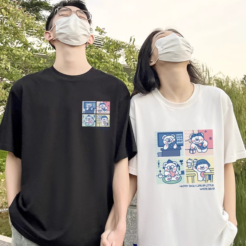 高級感不一樣的情侶裝夏裝2024新款潮流小眾網紅寬鬆短袖T恤衣服