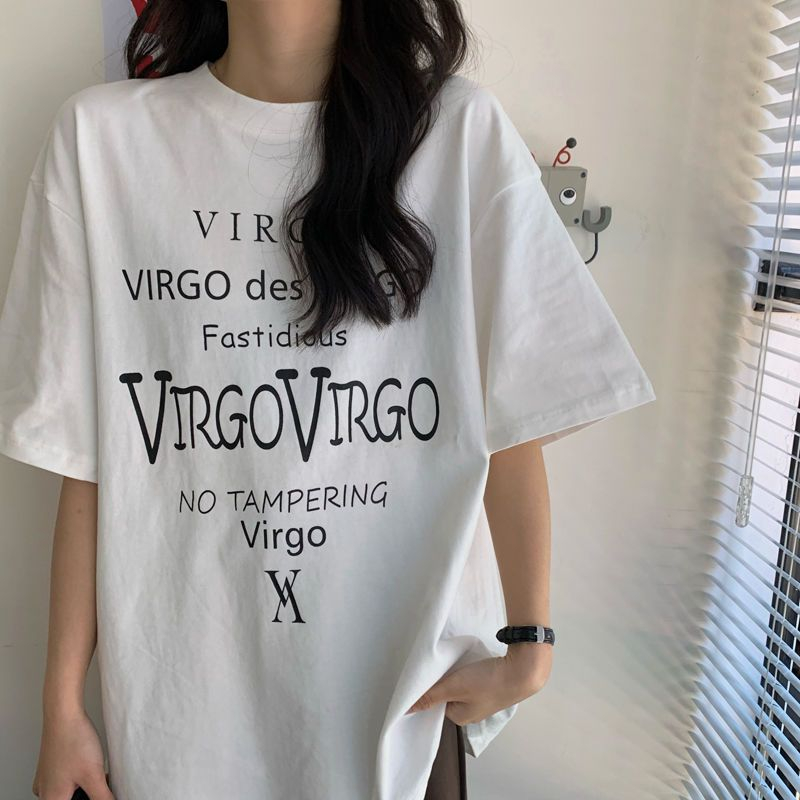 Summer printed European and American high street short-sleeved loose and versatile T-shirts for men and women showing ins style...
