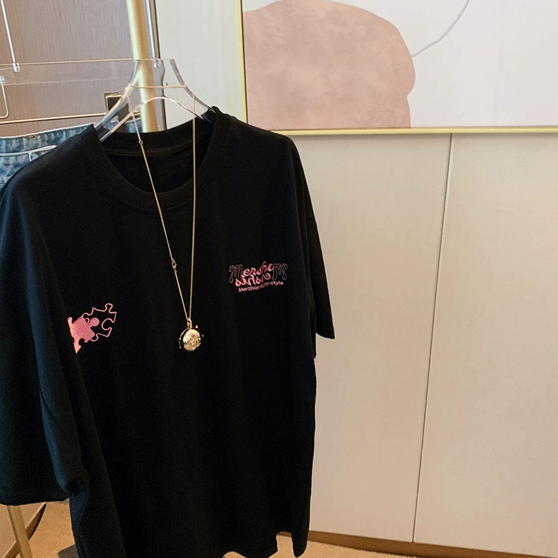 Short-sleeved t-shirt for women, trendy brand design, niche casual bottoming shirt