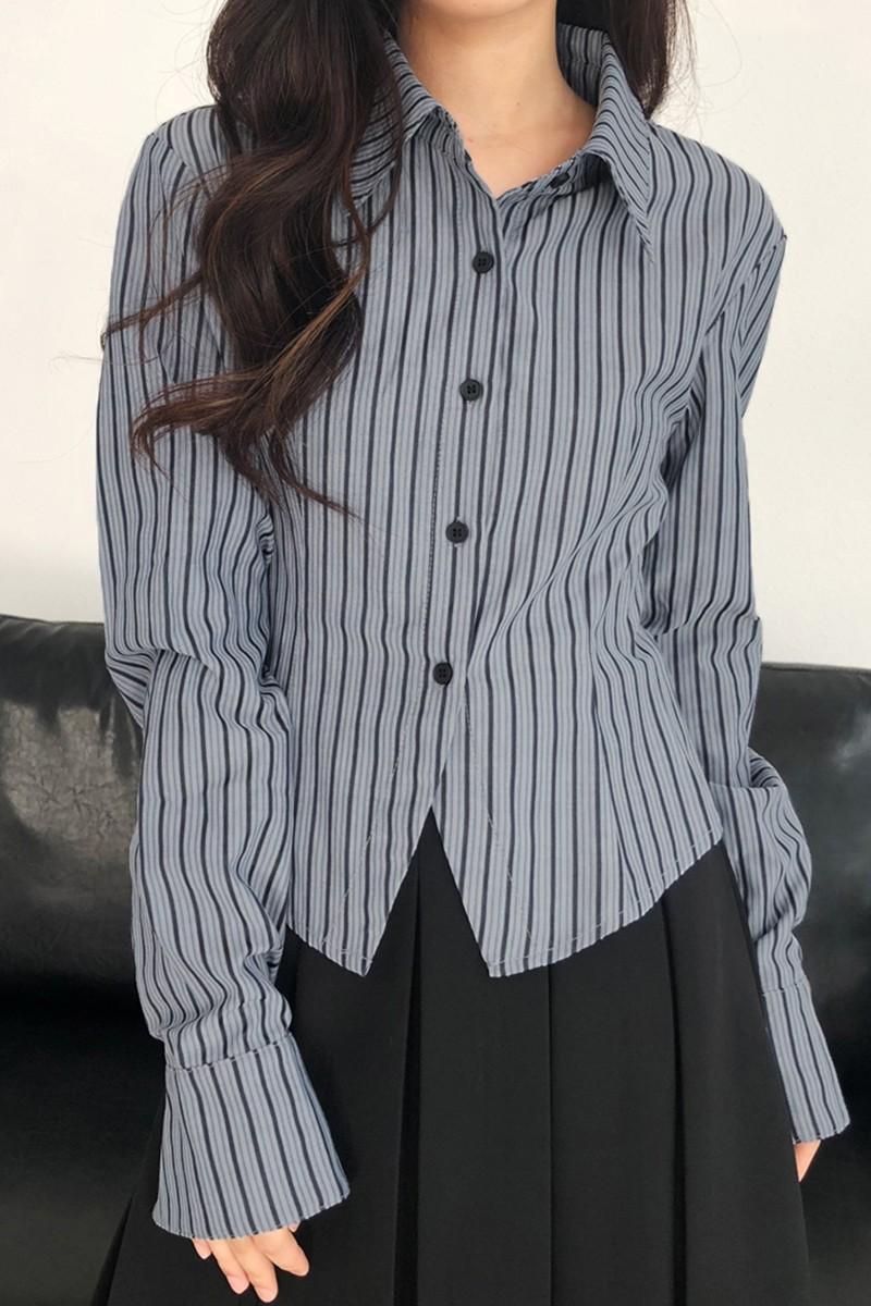 長袖襯衫女2024新款早初秋季穿搭襯衣小個子學院風上衣設計感小眾
