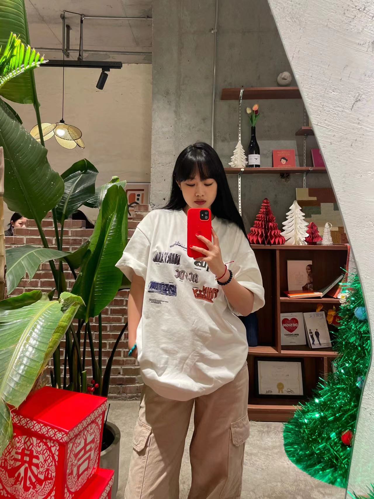 高質量純棉220克精梳緊密手感好直播品質前後印花短袖t恤女