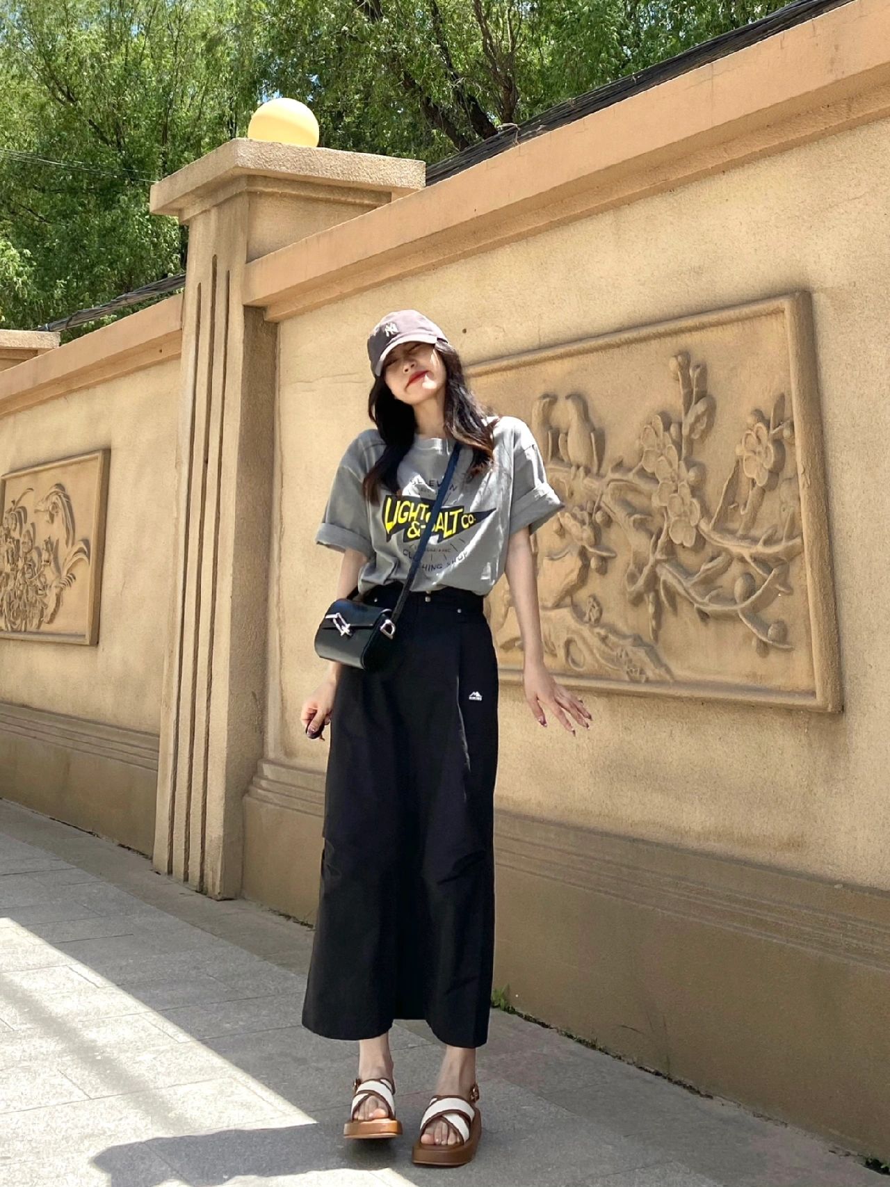 官圖 重磅/精梳純棉 後包領 有縫邊 S-XXXL 夏裝短袖T恤女