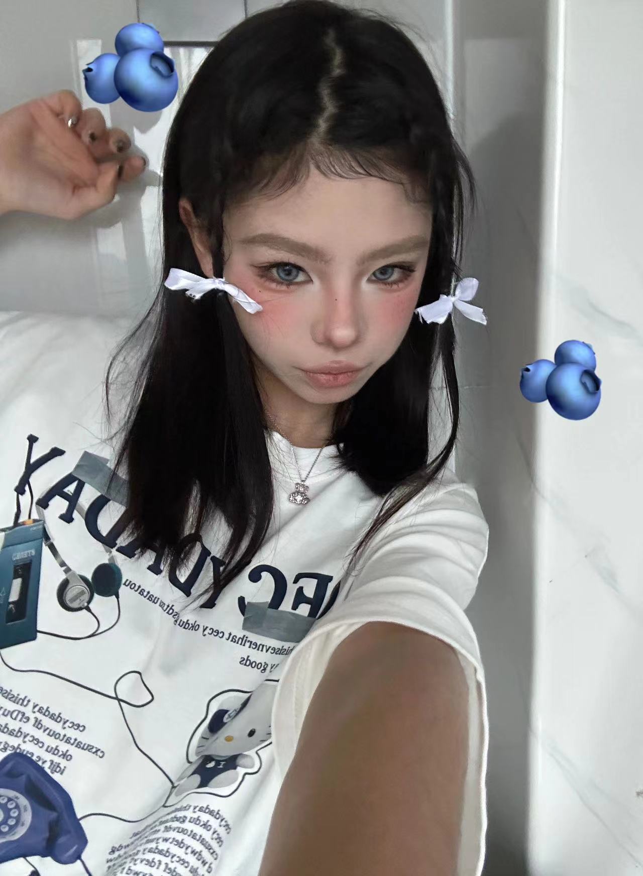 高質量純棉220克精梳緊密手感好直播品質前印花短袖t恤女