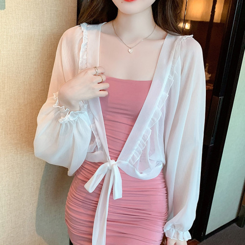 2024 spring and summer chiffon shawl sun protection clothing for women has been shipped
