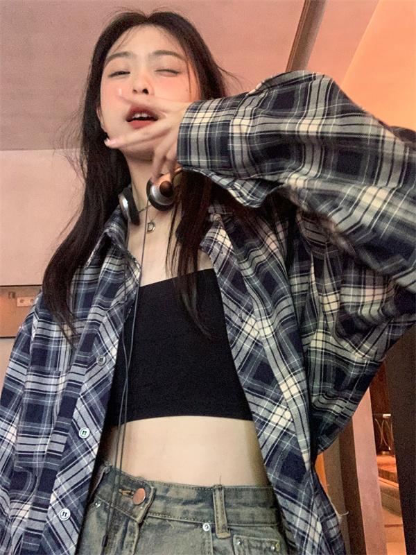 實拍   美式冪式穿搭防曬薄款襯衫寬鬆上衣