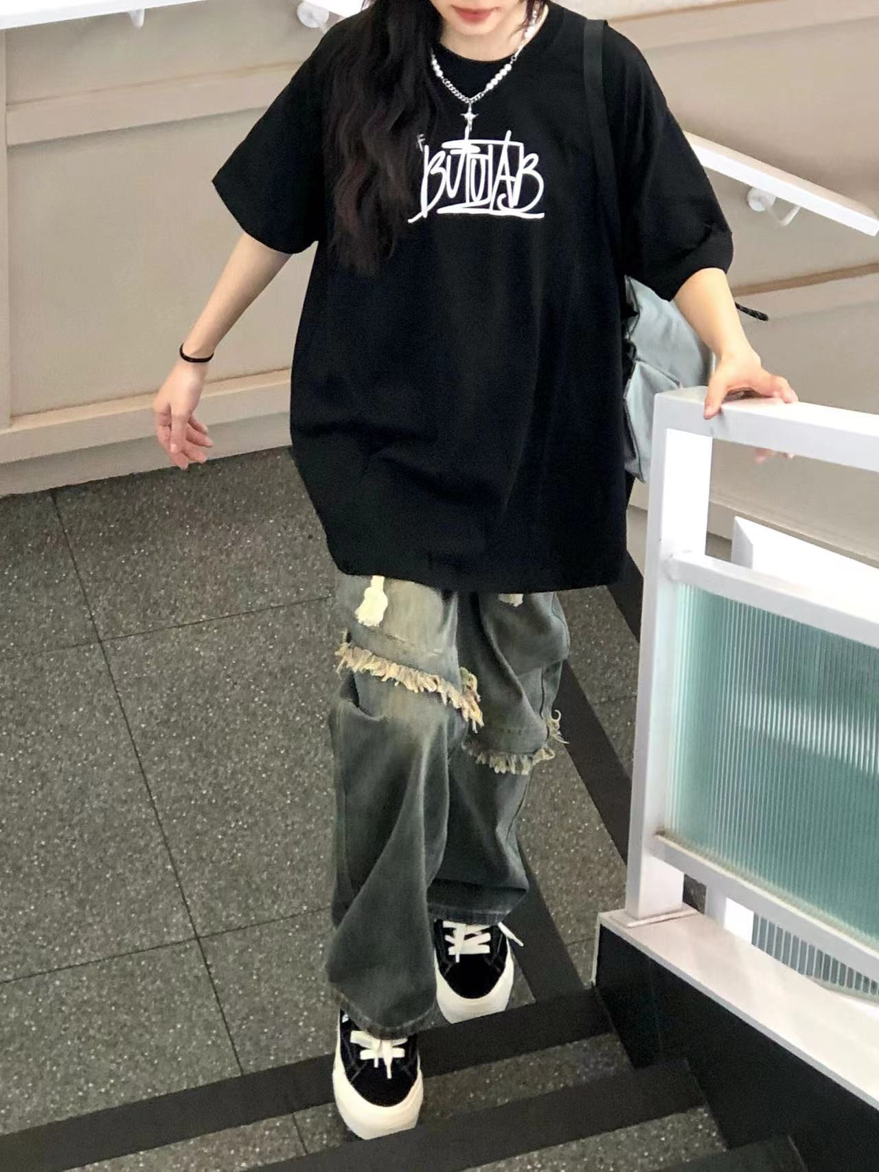 高質量純棉220克精梳緊密手感好直播品質前印花短袖t恤女