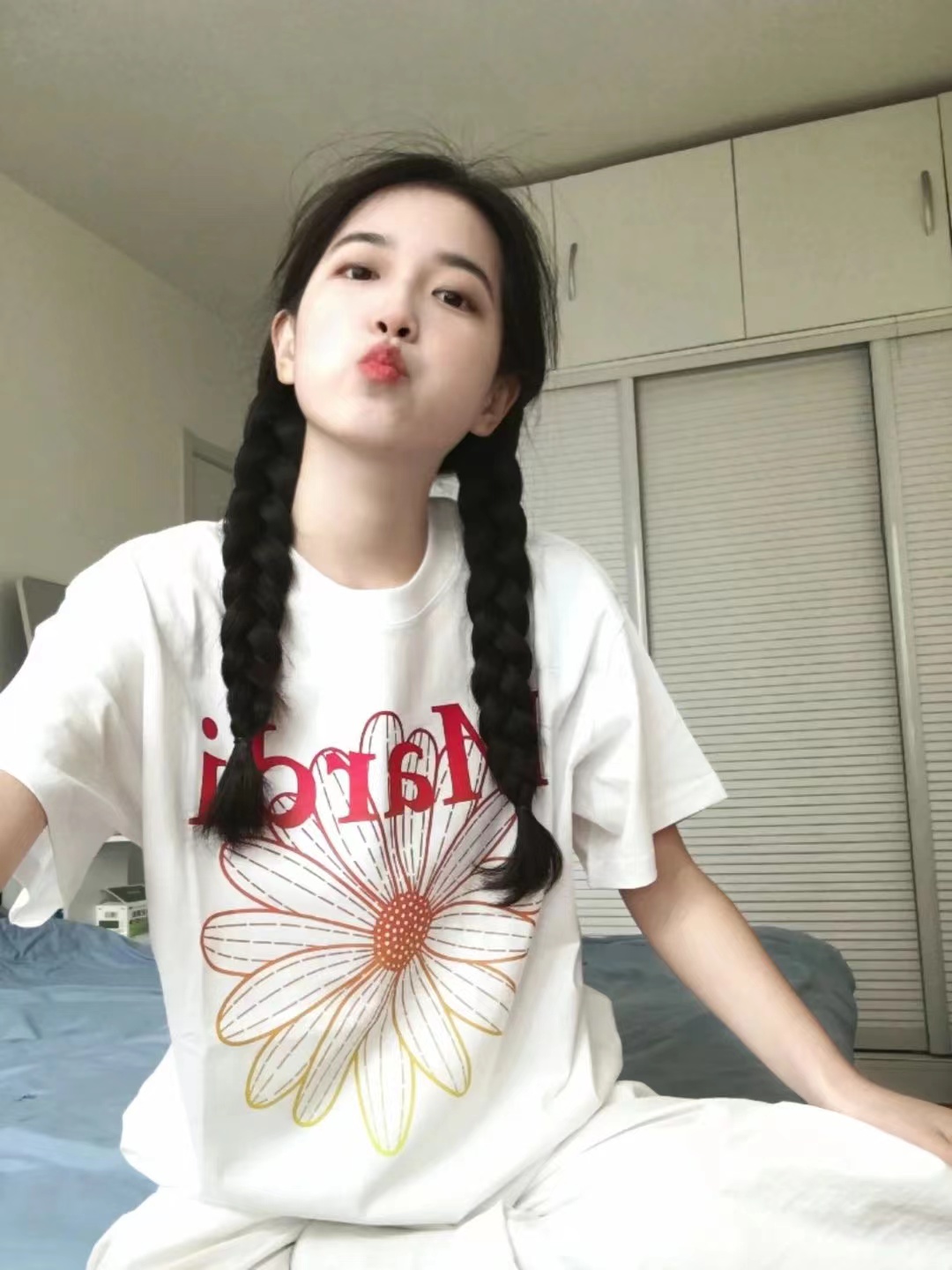 高質量純棉220克精梳緊密手感好直播品質前印花短袖t恤女