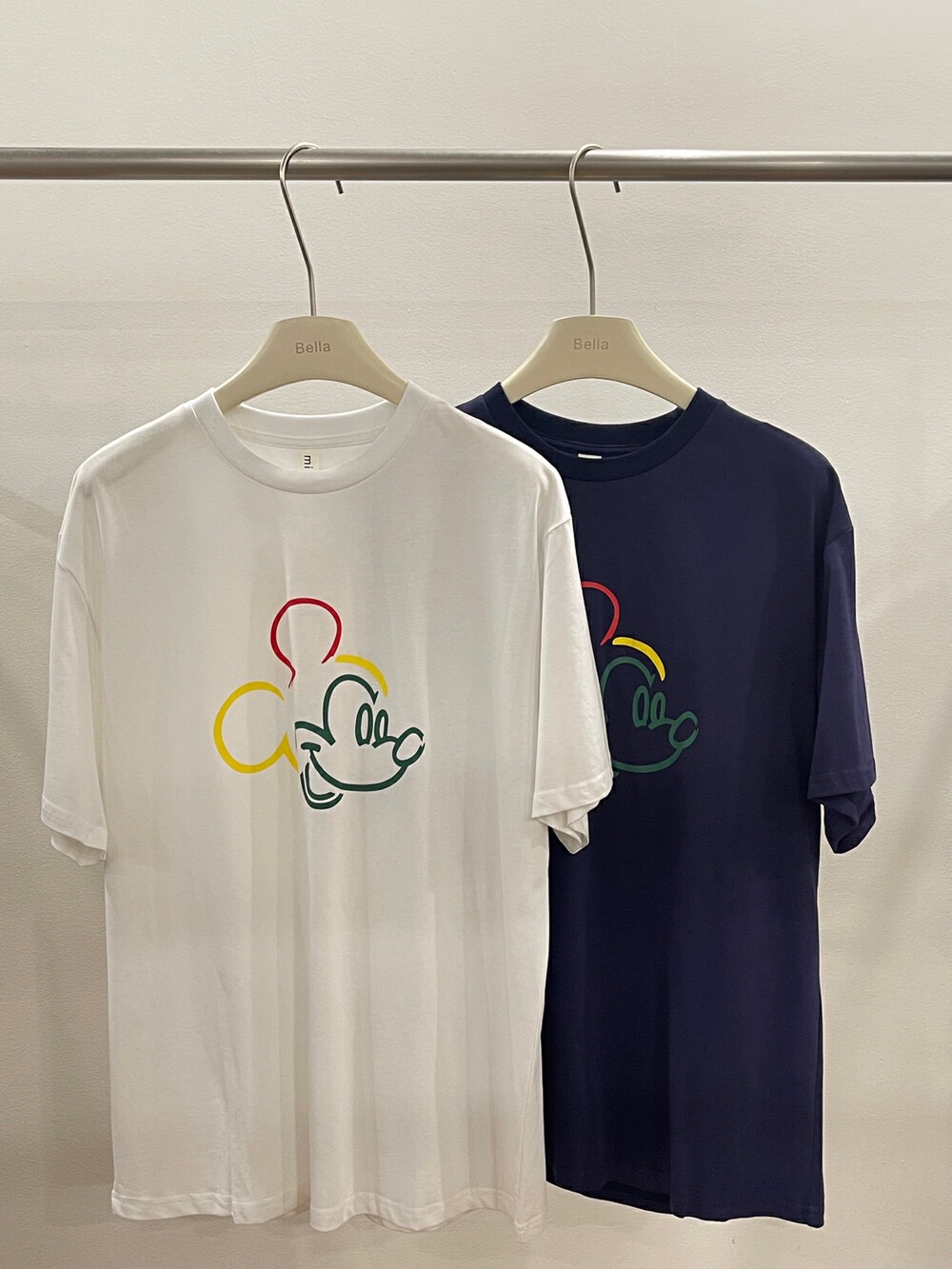 200g combed compact offspun pure cotton back strip Spring and summer loose right shoulder printed short-sleeved T-shirt