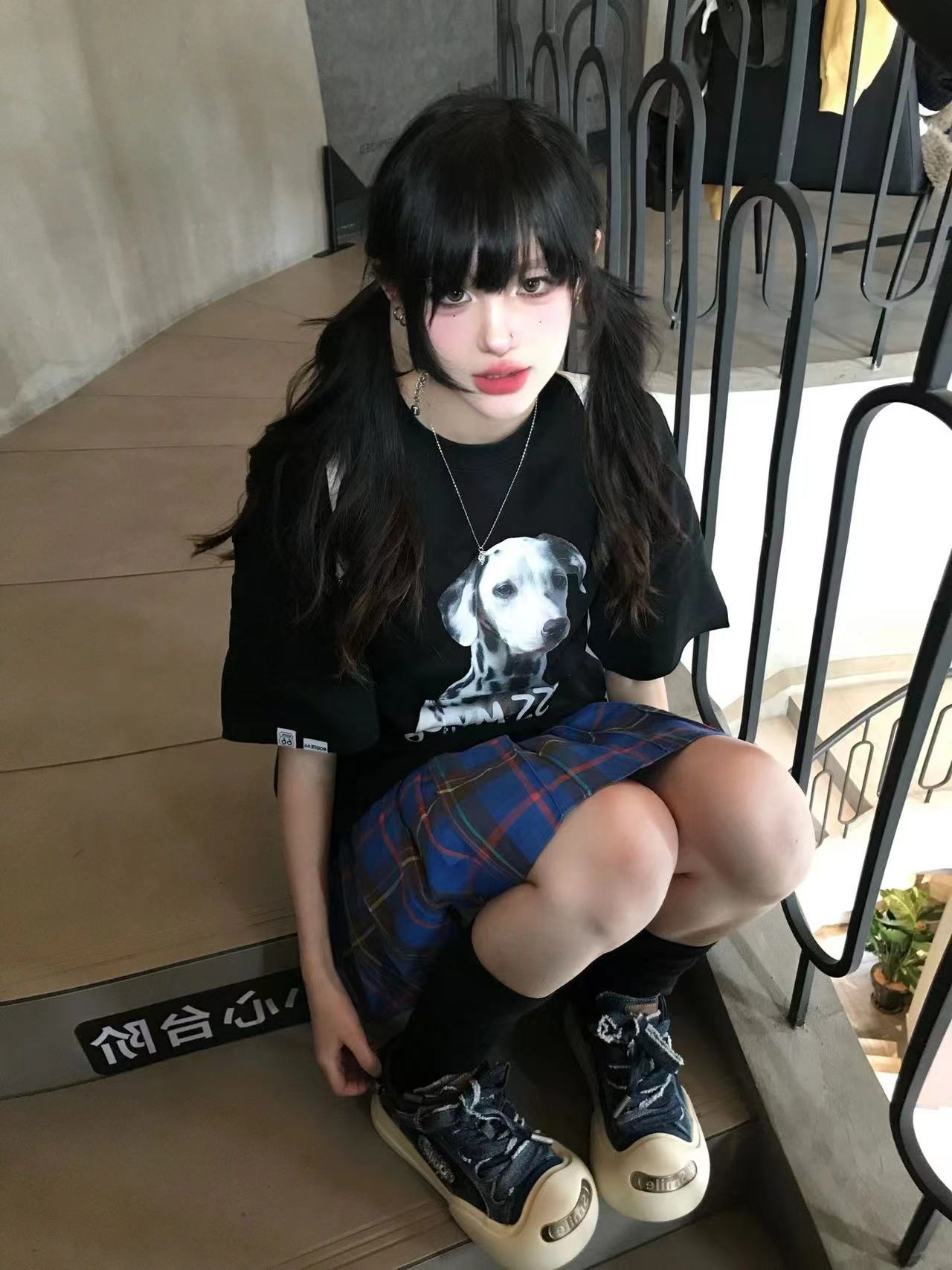 高質量純棉220克精梳緊密手感好直播品質前印花短袖t恤女