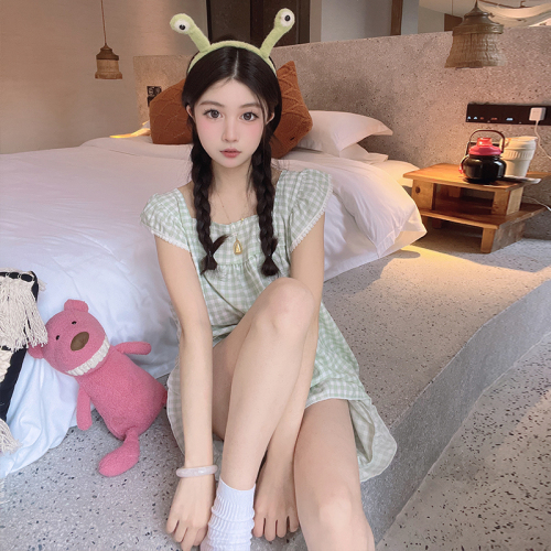 Pajamas for Women Summer 2024 Korean New Style Xiaofei Sleeves Sweet and Cute Girls Home Clothes Two-piece Suit