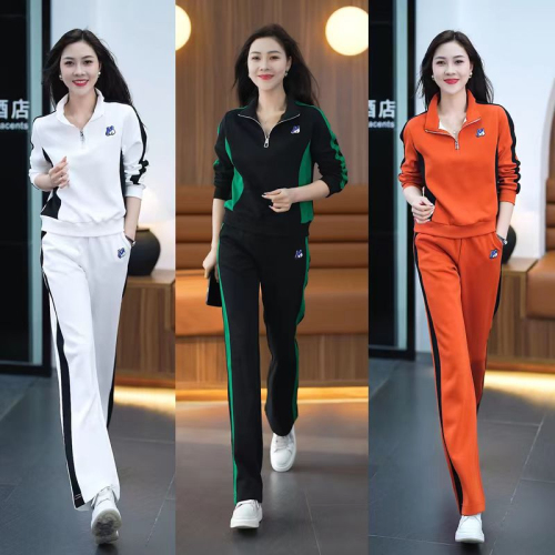 Casual wear sports suit for women spring and autumn new sweatshirt wide-leg pants fashionable middle-aged mother two-piece set