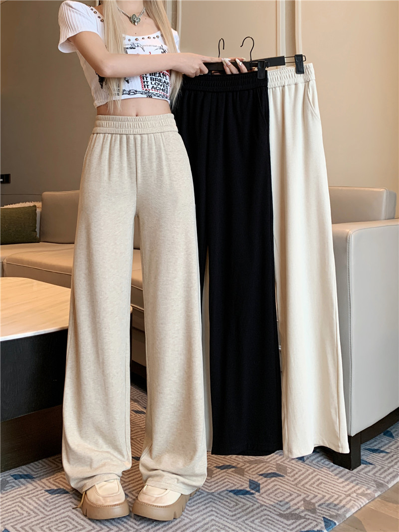 Actual shot ~ Lazy style casual pants for women in spring, versatile slimming, loose wide-leg pants, floor mopping pants